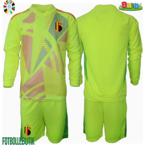 Belgien Målvakt Bortaställ Barn EM 2024 Långärmad (+ Korta byxor)